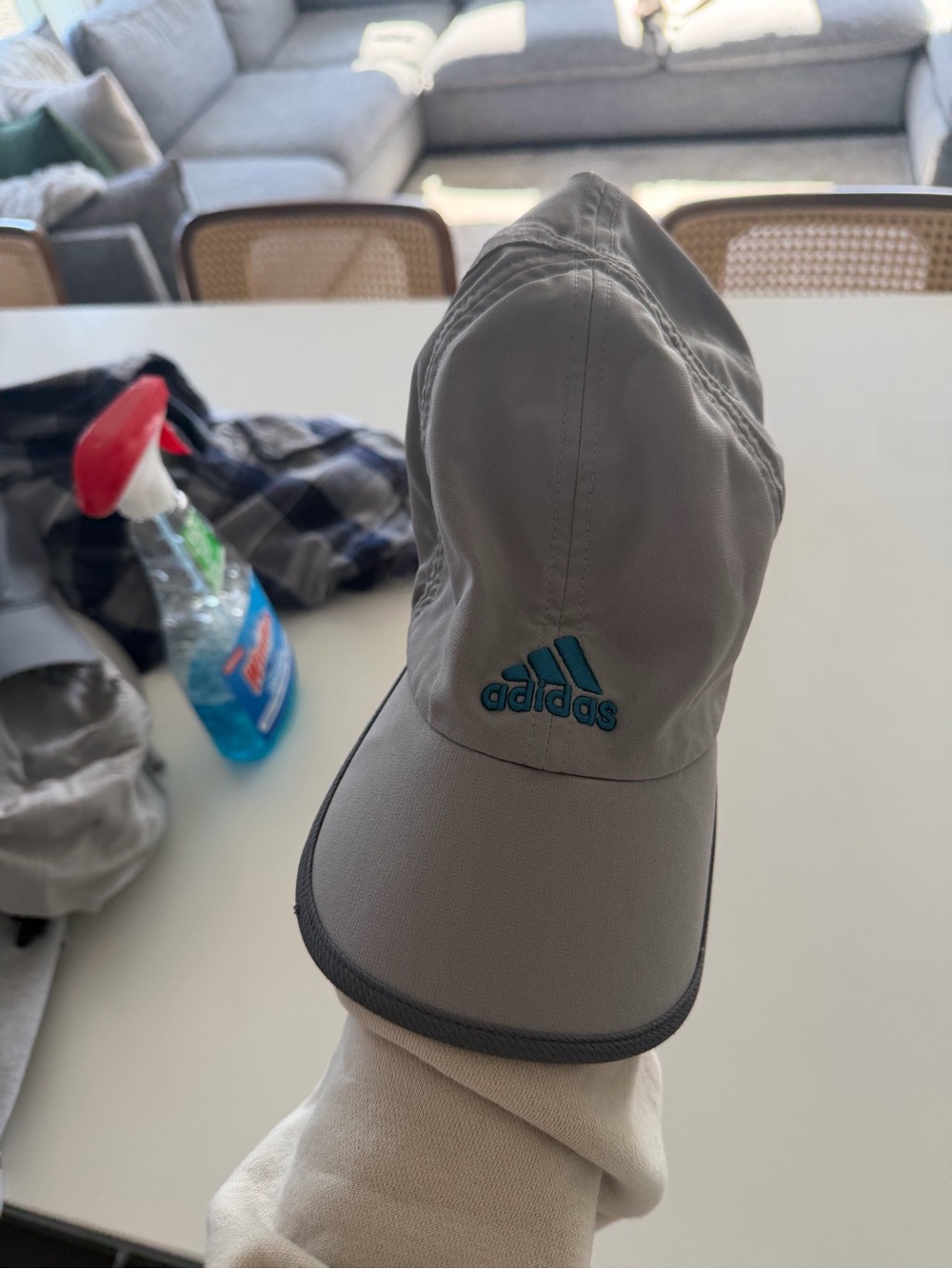 adidas Gray Cap with Teal detail dry fit